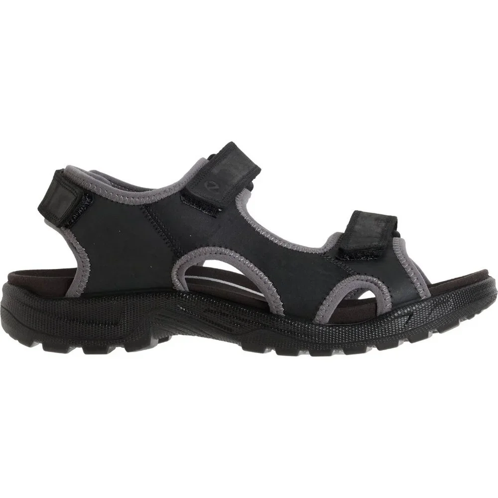 Ecco Men's Onroads Sandal 3 Leather Quick Fasten Straps Fluidform Footbed Black